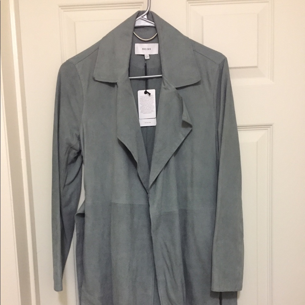 Reiss Suede Trench Coat US4 - Picture 2 of 6